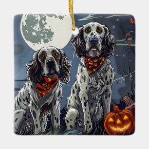 English Setter Halloween Spooky Ceramic Ornament