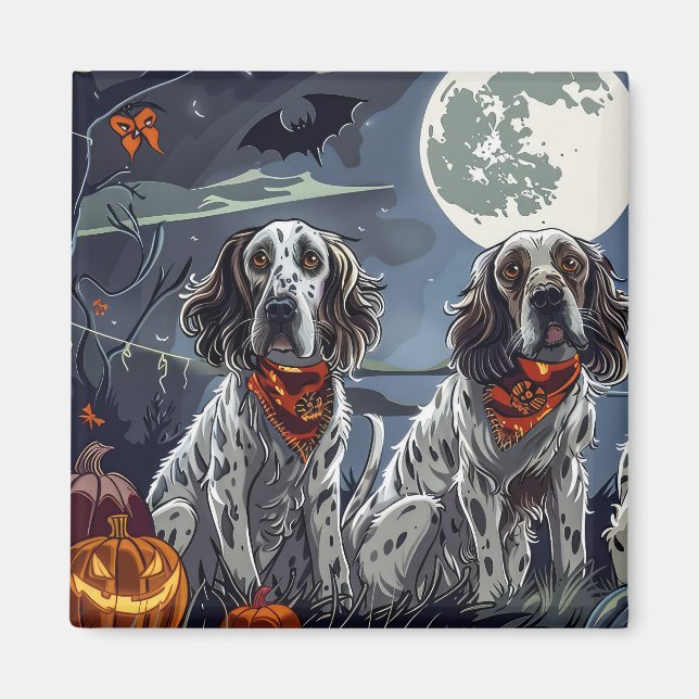 English Setter Halloween Spooky Magnet (Front)