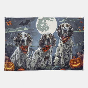 English Setter Halloween Spooky Tea Towel