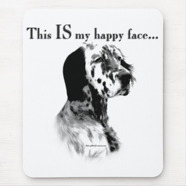 English Setter Happy Face Mouse Mat (Front)