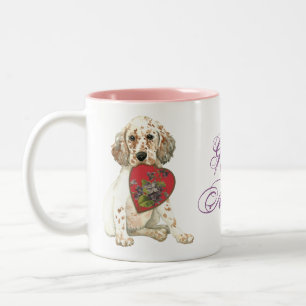 English Setter Heart Mum Two-Tone Coffee Mug
