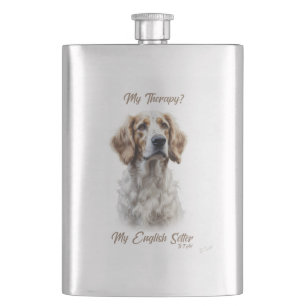 English Setter Hip Flask