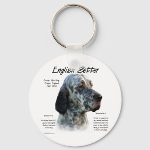 English Setter History Design Key Ring