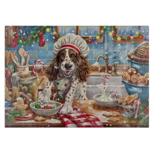 English Setter Holiday Baking: Festive Christmas Cutting Board