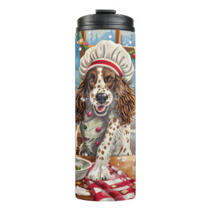 English Setter Holiday Baking: Festive Christmas Thermal Tumbler