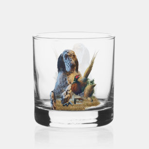 English Setter , Hunting Whiskey Glass