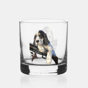 English Setter , Hunting Whiskey Glass