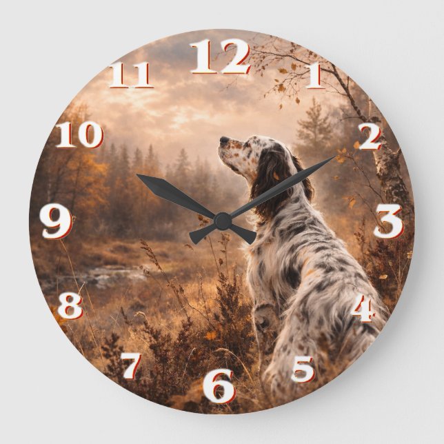 English Setter Large Clock (Front)