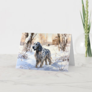 English Setter Let It Snow Christmas Card