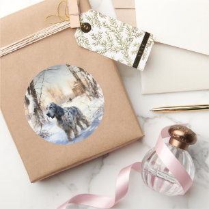 English Setter Let It Snow Christmas Classic Round Sticker