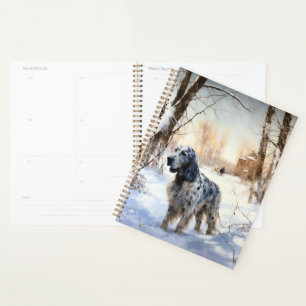 English Setter Let It Snow Christmas Planner