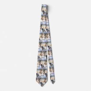 English Setter Let It Snow Christmas Tie