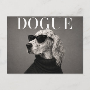 English Setter Luxury Fashion Editorial Postcard