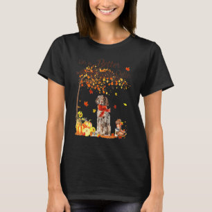 English Setter Maple Tree Thanksgiving Day Cute Do T-Shirt