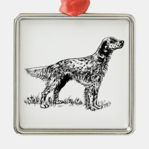 english setter metal tree decoration