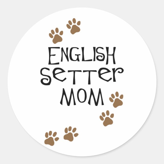 English Setter Mum Classic Round Sticker (Front)