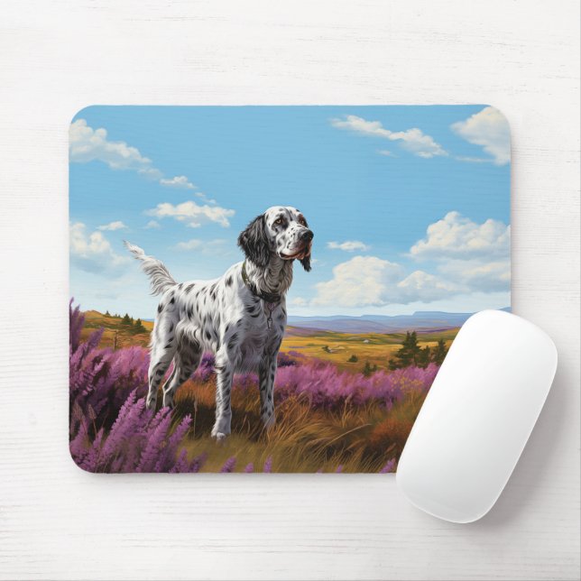 English Setter on the moor Mouse Mat (With Mouse)