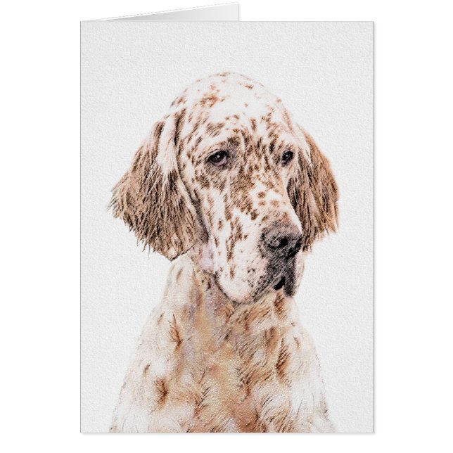 English Setter Orange Belton Painting Dog Art (Front)
