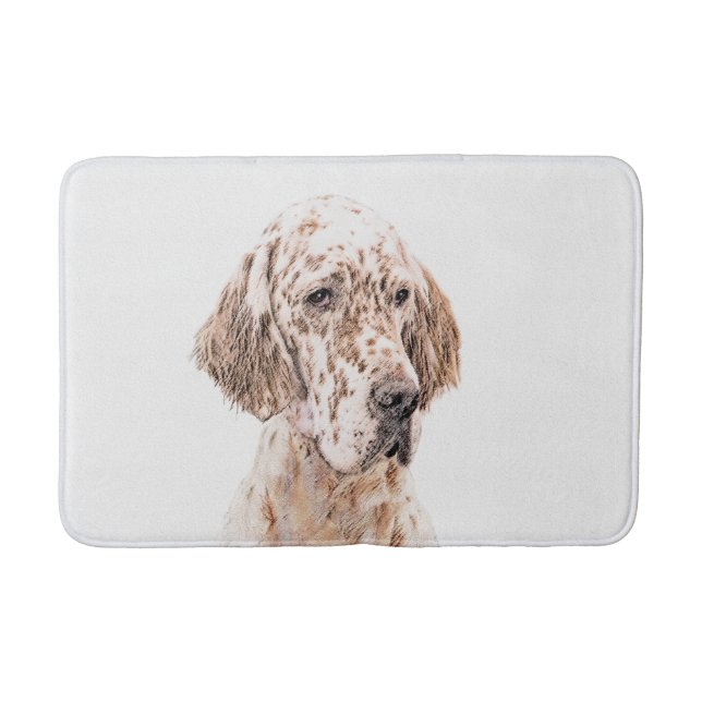 English Setter Orange Belton Painting Dog Art Bath Mat (Front)
