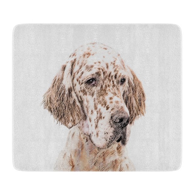 English Setter Orange Belton Painting Dog Art Cutting Board (Front)