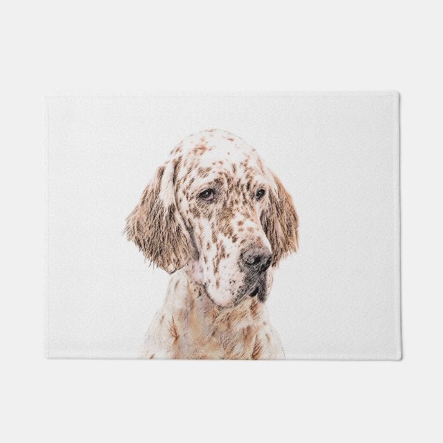 English Setter Orange Belton Painting Dog Art Doormat (Front)