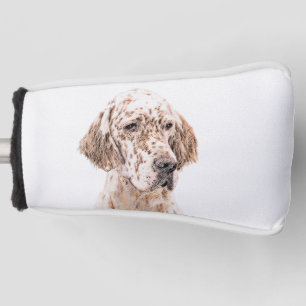 English Setter Orange Belton Painting Dog Art Golf Head Cover