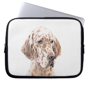 English Setter Orange Belton Painting Dog Art Laptop Sleeve