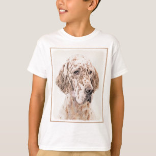 English Setter Orange Belton Painting Dog Art T-Shirt