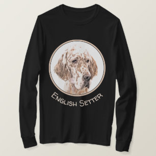 English Setter Orange Belton Painting Dog Art T-Shirt