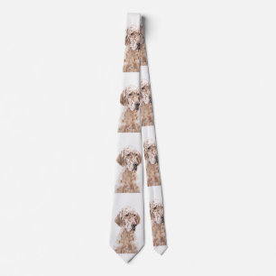 English Setter Orange Belton Painting Dog Art Tie