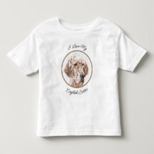 English Setter Orange Belton Painting Dog Art Toddler T-Shirt