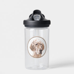 English Setter Orange Belton Painting Dog Art Water Bottle