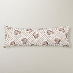 English Setter Orange Belton Painting Pet Dog Art Body Cushion
