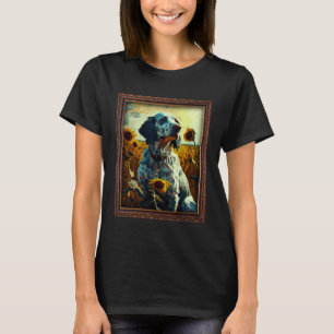 English Setter Painting Sunflower Flower Mum Women T-Shirt