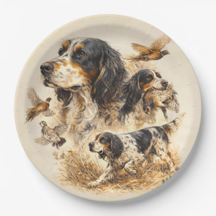 English Setter Paper Plate