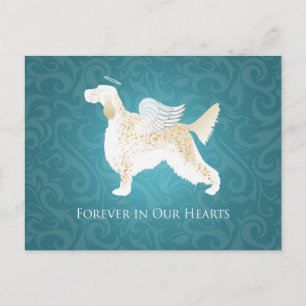 English Setter Pet Memorial Angel Dog Postcard