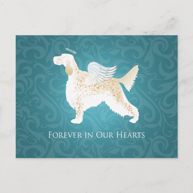 English Setter Pet Memorial Angel Dog Postcard (Front)