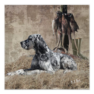 English Setter , Pheasant Hunting  Tapestry Poster