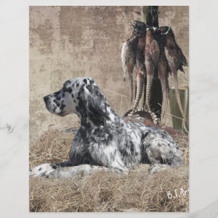 English Setter , Pheasant Hunting Tapestry Poster Custom Letterhead