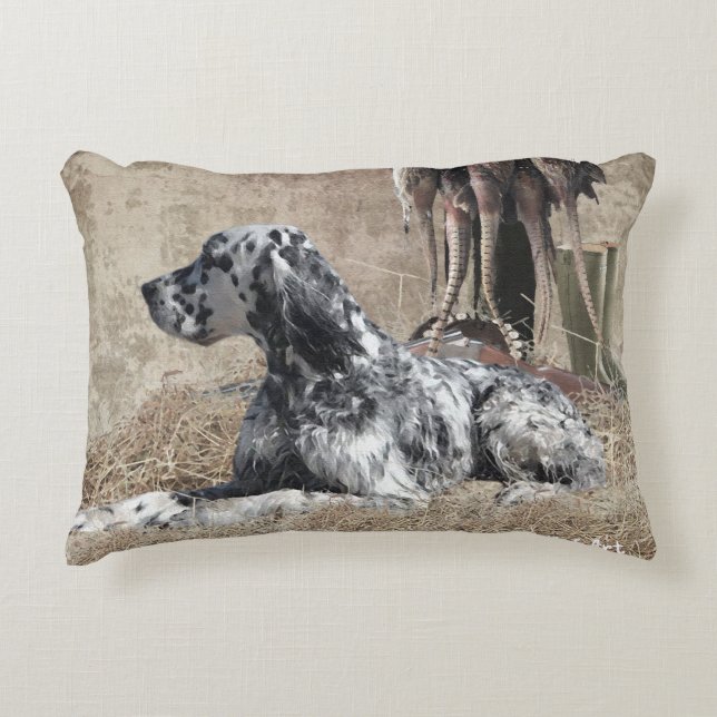 English Setter , Pheasant Hunting  Tapestry Poster Decorative Cushion (Front)