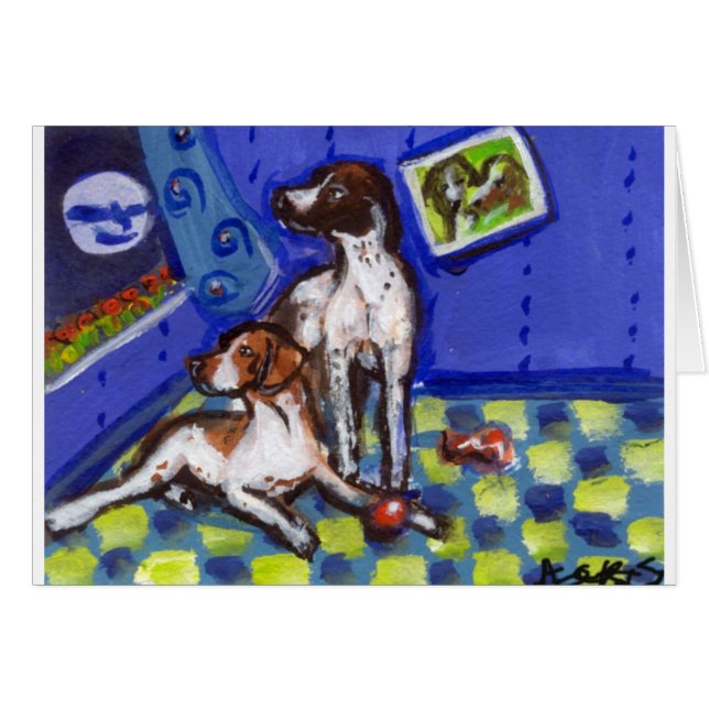 English Setter Pointers sense smiling moon (Front Horizontal)