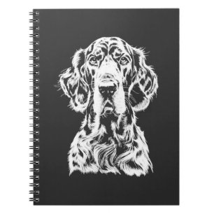 English Setter Portrait Minimalist Apparel Notebook