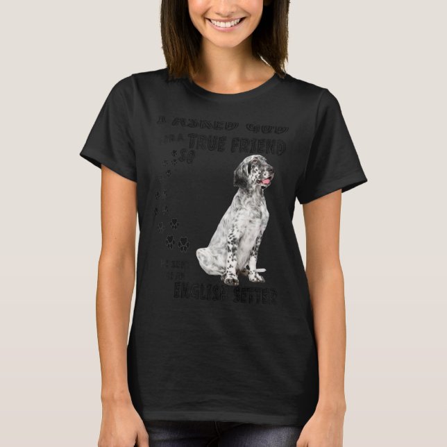 English Setter Quote Mum Dad Print Llewellin Sette T-Shirt (Front)