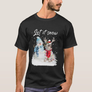 English Setter Santa Dog Christmas Snowman Xmas Pa T-Shirt