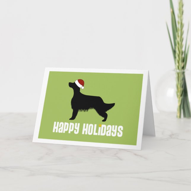 English Setter Santa Hat Holiday Card (Front)