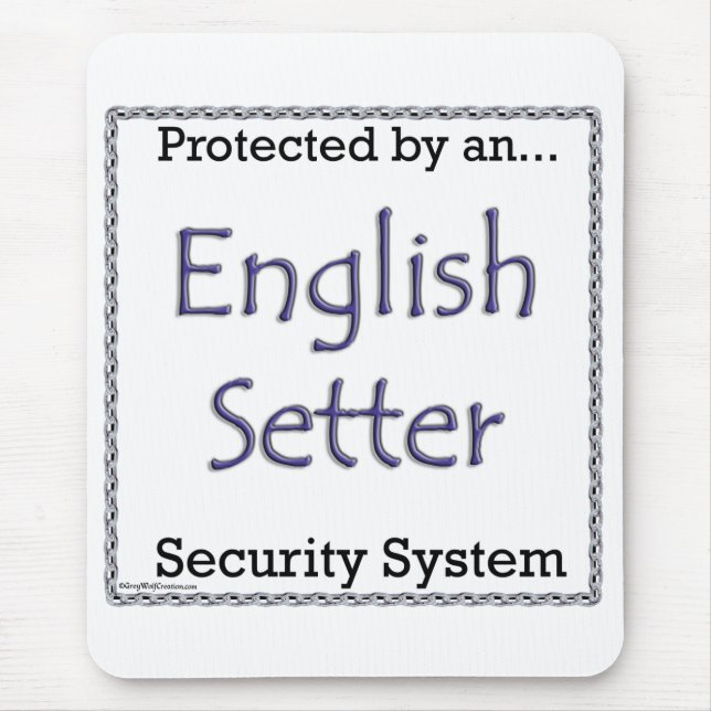 English Setter Security System Mouse Mat (Front)