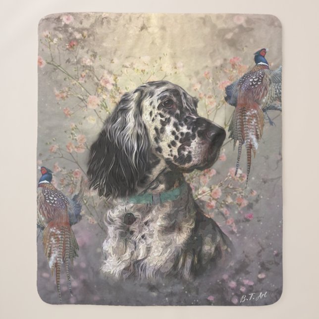 English Setter  Sherpa Blanket (Front)