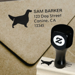 English Setter Silhouette Return Address Rubber Stamp