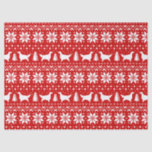 English Setter Silhouettes Christmas Pattern Red Tissue Paper<br><div class="desc">Festive Red and White Christmas Sweater Style Pattern with English Setter Silhouettes</div>