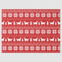 English Setter Silhouettes Christmas Pattern Red